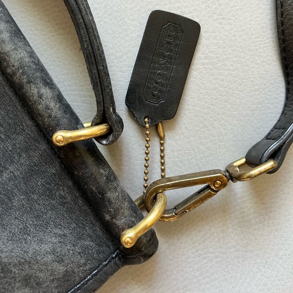 Vintage Coach Black Leather Saddlebag - Picture 7 of 10